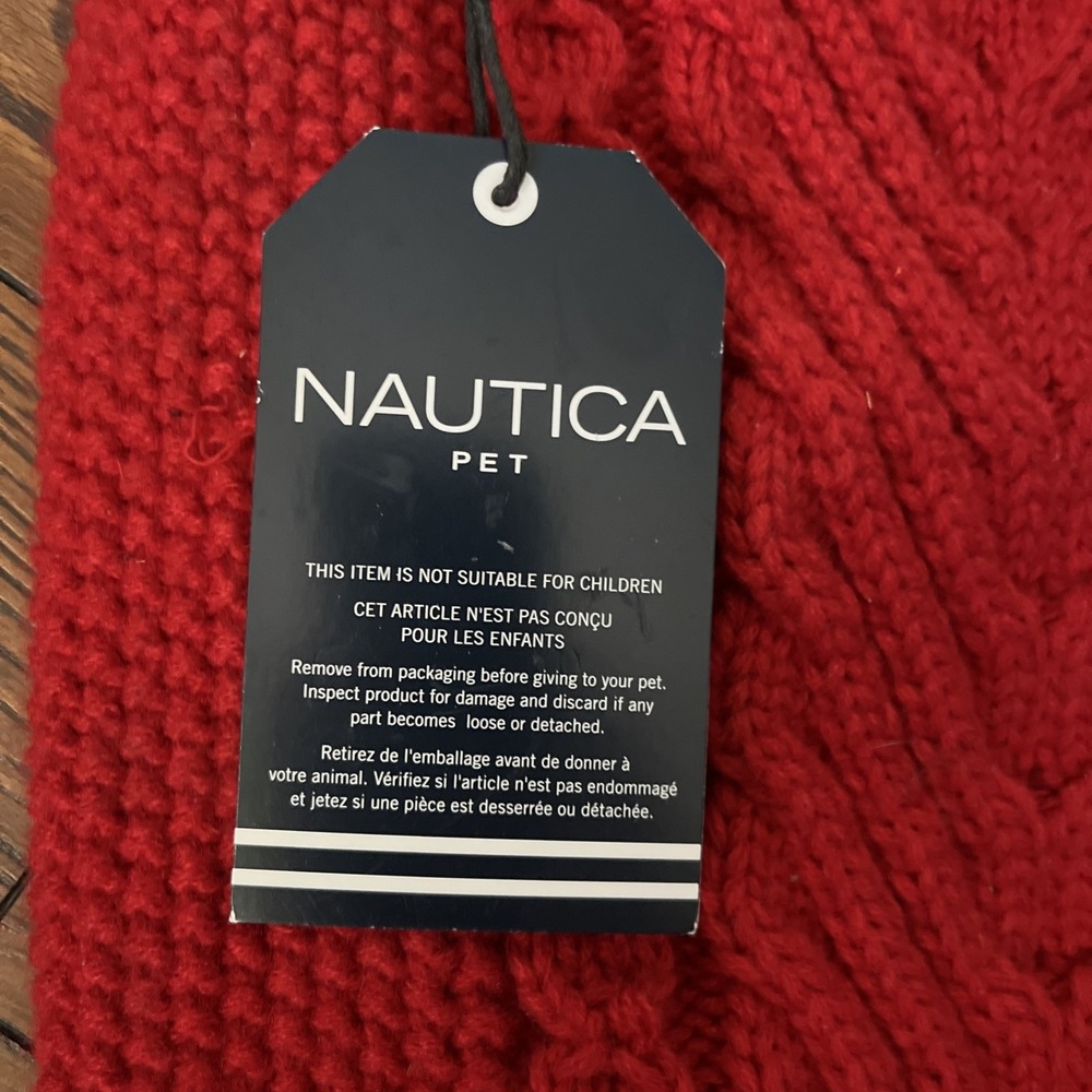 Nautica Pet Red Ribbed Knit Large Dog Vest Sweater - Picture 3 of 6